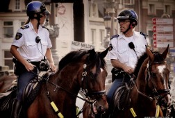 Police officers on duty in Amsterdam